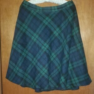 Allegra K A-Line Knee-Length Skirt Blue and Green